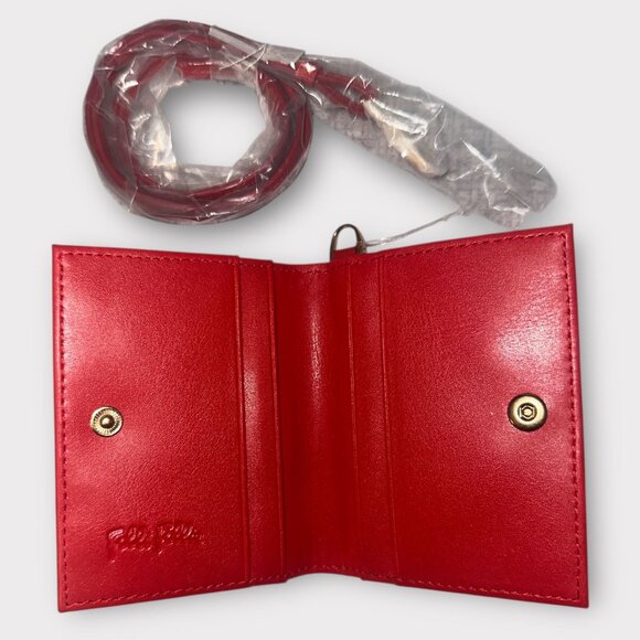 Folli Follie Wristlet Red White Stripe Leather Club Riviera ID Card Case Strap - Picture 3 of 6